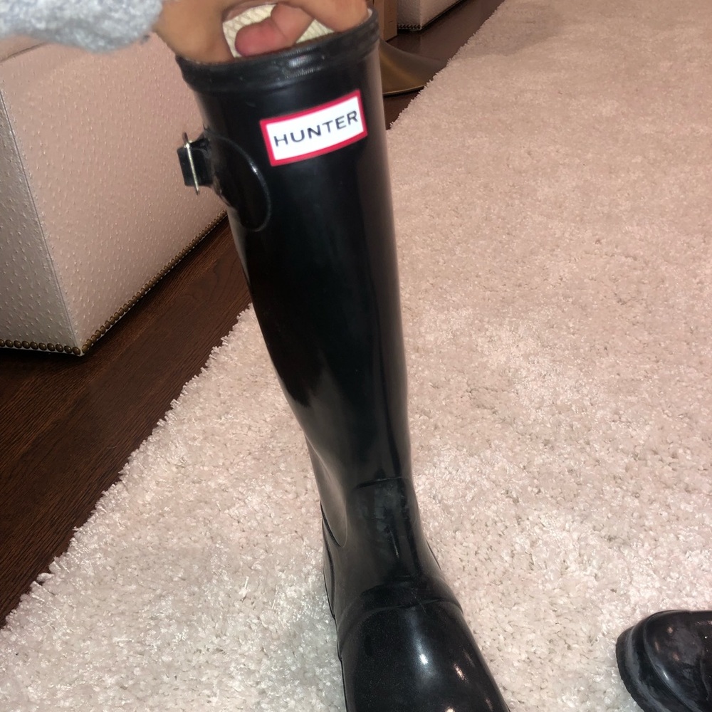 Hunter boots worn